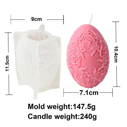 Carved Egg Silicone Candle Mold for DIY Aromatherapy Candle Plaster Ornaments Soap Epoxy Resin Mould Handicrafts Making Tool