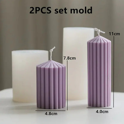 Knot Stripe Cylindrical Candle Silicone Mold New Knot Stripe thick mold DIY Geometric Shaped Spire silicone Mold home decor