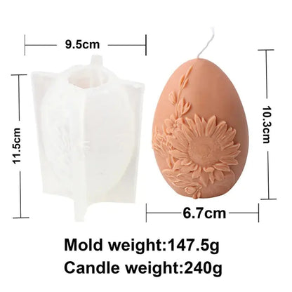 Carved Egg Silicone Candle Mold for DIY Aromatherapy Candle Plaster Ornaments Soap Epoxy Resin Mould Handicrafts Making Tool