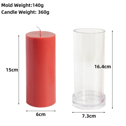 Various 3D Cylindrical Candle Mould Plastics Diy Candle Making Supplies Molds Forms for Candles Mold Jars Moulds acrylic mold