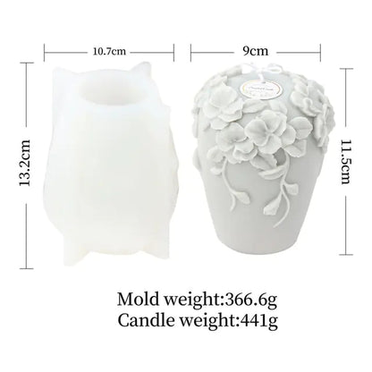New Nordic Rattan Flowers Silicone Candle Mold Gypsum form Carving Art Aromatherapy Plaster Home Decoration Mold Wedding Gift
