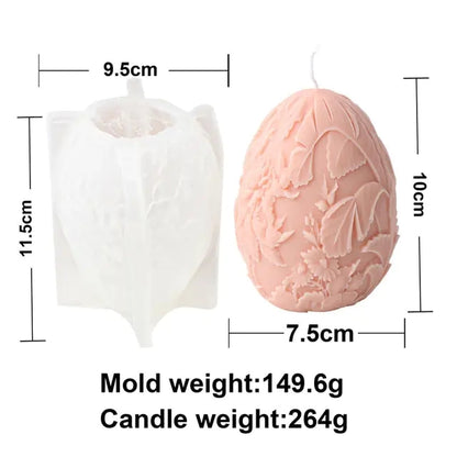 Carved Egg Silicone Candle Mold for DIY Aromatherapy Candle Plaster Ornaments Soap Epoxy Resin Mould Handicrafts Making Tool