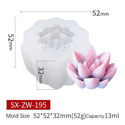 Cake Soft Candy Chocolate Silicone Mold Succulent Plants DIY Handmade Soap Making Scented Candle Mold 3D Resin Art Tools