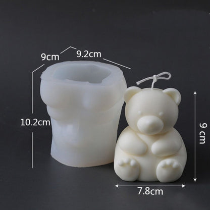 Church Party Wedding Supplies DIY Craft Clay Tools Bear Candle Mold 3D Art Wax Mold Silicone Mould Soap Making