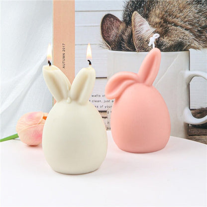3D Egg Bunny Silicone Candle Mold Faceless Rabbit Head Aromatherapy Soap Plaster Resin Mould Candle Making Supplies Home Decor