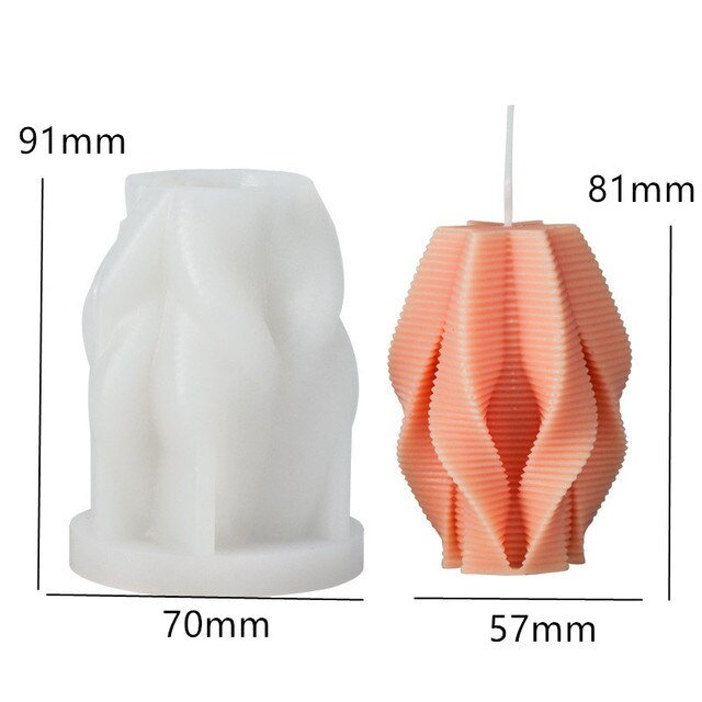 3D Swirl Twisted Knot Candle Molds Wave Twirl Taper Spiral Silicone Mould Geometric Abstract Decorative Wavy Soy Wax Mold clay