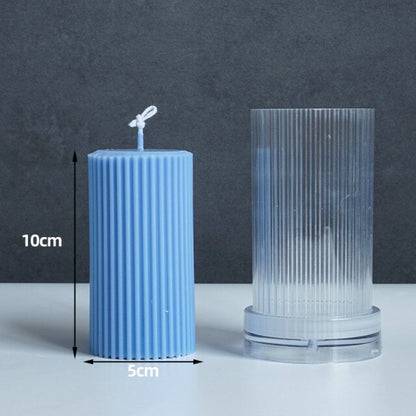 Regular geometry candle Acrylic mold stripe Cylindrical candle Plastic mold Spherical cylinder candle Silicone mould Home decor