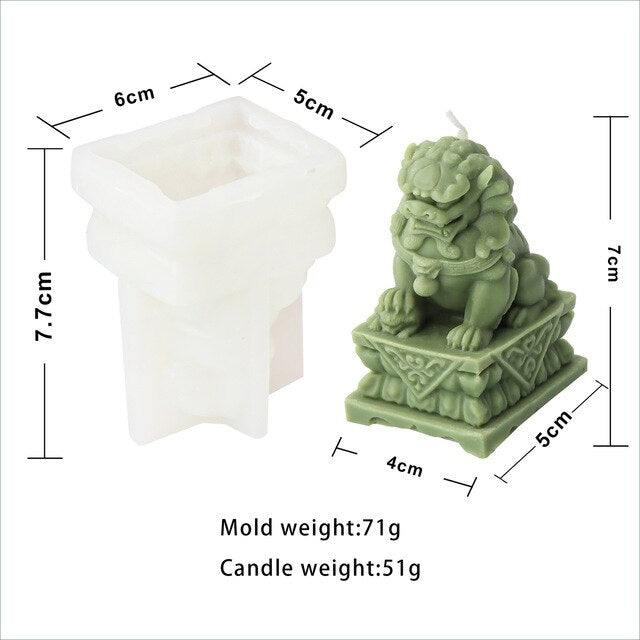 3D DIY Lovely Stone Lion Candle Silicone Mold Simulation Animal Lion Concrete Plaster Silicone Mold Home Decoration clay molds