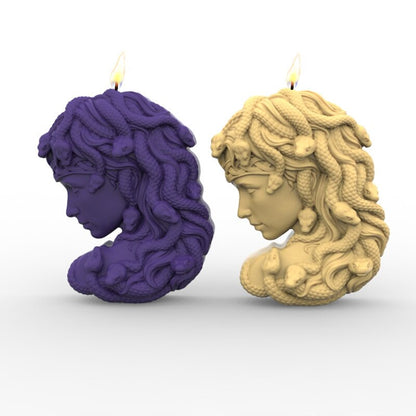 Large Realistic Medusa Bust Silicone Mold Snake Head Woman Candles Mould Greek Sculpture Body Face Terror Figure Snake head mold