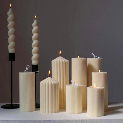 Regular geometry candle Acrylic mold stripe Cylindrical candle Plastic mold Spherical cylinder candle Silicone mould Home decor