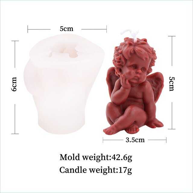 3D Angel Silicone Mold Scented Candle Handmade Soap Angel Handmade Soap Candle Making Resin Mold DIY Fondant Cake Candy Mold