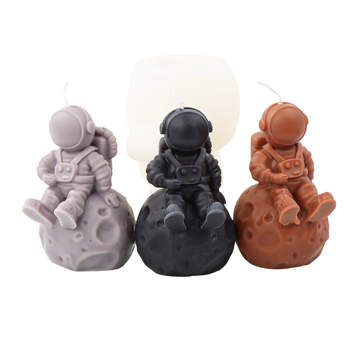 DIY Astronaut Candle Sitting on the Moon Silicone Mold Astronaut Cake Chocolate Silicone Mold Home Decoration Crafts Mold
