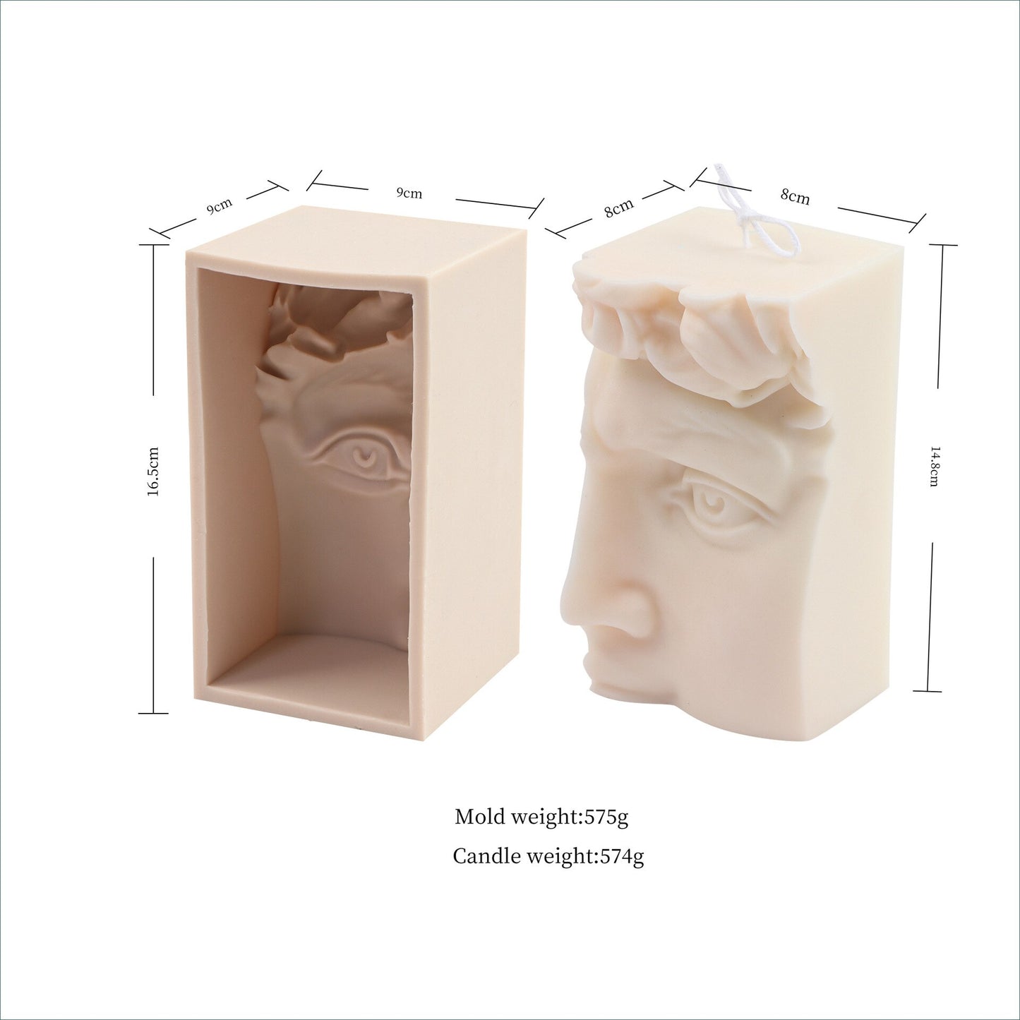 3D Body Art David Face Silicone Mould Greek Statue Sculpture Half Head Lips Mouth Hercule Candle Molds For Home Decoration