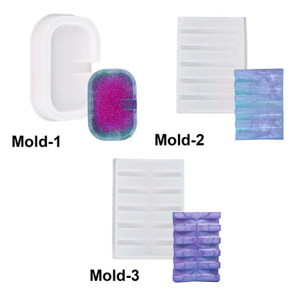 Shower Soap Rack Self Draining Soap Box Epoxy Casting Soap Dish Mold Resin Mold Soap Holder Mold