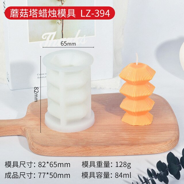 3D Foliage Bud Candle Molds Unique Modern Soy Wax Swirl Spiral Candles Silicone Mold Wave Irregular Home Decor clay mold