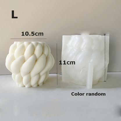 3D Several Wave Rotating Ball Silicone Candle Mold Geometric Irregular Art Ball Column Gypsum Epoxy Resin Ornament Silicon Molds