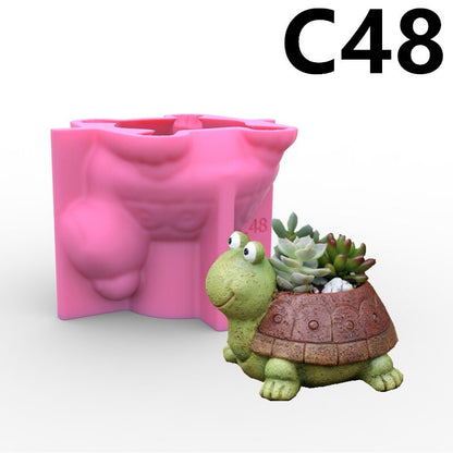 Tortoise flowerpot silicone mold fleshy plant flowerpot gypsum mold plant flower pot resin mold decor Succulent plant Pot mould