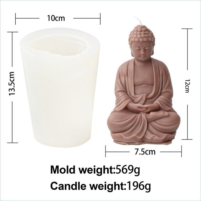 Large 3D Maitreya Buddha Candle Silicone Mold Buddha Statue Sculpture Concrete Gypsum Silicone Mold Home Decoration clay molds
