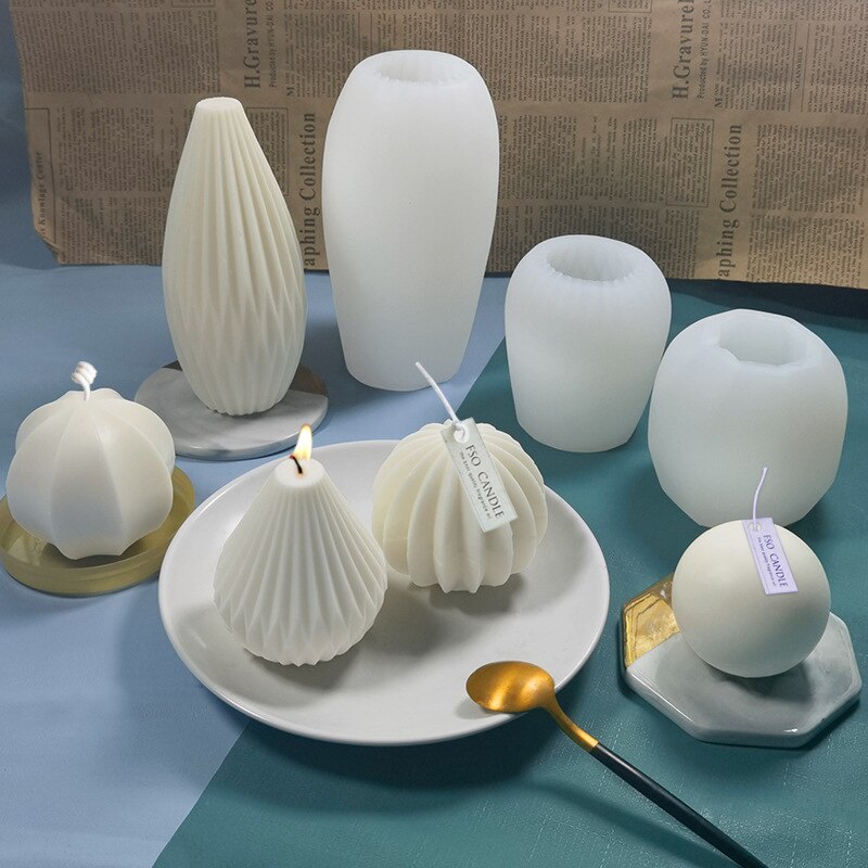 Pillar Swirl Candle Molds Wave Twirl Taper Spiral Silicone Mould Geometric Abstract Decorative Wavy Soy Wax Mold Acrylic mold