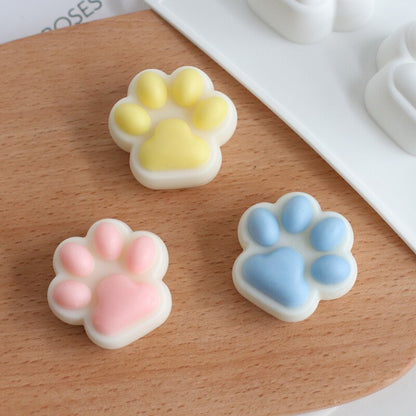 8 Container Cute cartoon cat claw candle silicone mold Dog claw soap silicone mold Home ornaments epoxy resin mold cake mold