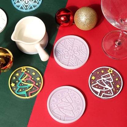 Christmas Coaster Silicone Mold Snowflake Elk Bell DIY Resin Mold Crystal Epoxy Resin Epoxy Resin Molds Jewelry Merry Christmas