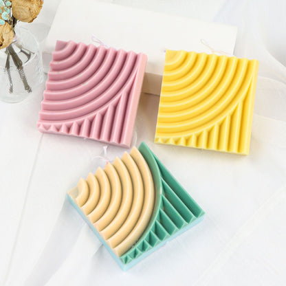 3d Stripe Cube Ripple Bowl Rectangle Candle Silicone Mold Diy Handmade Epoxy Resin Mold Ornament Candle Soap Making Home Decor