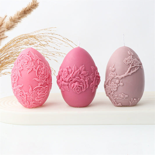 Carved Egg Silicone Candle Mold for DIY Aromatherapy Candle Plaster Ornaments Soap Epoxy Resin Mould Handicrafts Making Tool