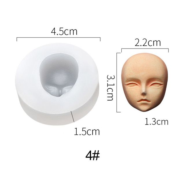 Tools Q Version Candy Baking Doll Modification Accessories Baby Face Silicone Molds 3D Facial Mould Clay Head Sculpey