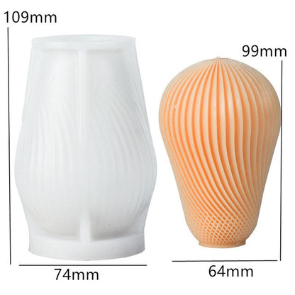 Aesthetic Water Drop Design Candle Silicone Mold Round Striped Swirl Spiral Wax Soy Candles Mould Decorative Modern Geometric