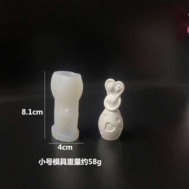 Close Embrace Candle Silicone Mold for Handmade Chocolate Decoration Gypsum Aromatherapy Soap Resin Candle Silicone Mould
