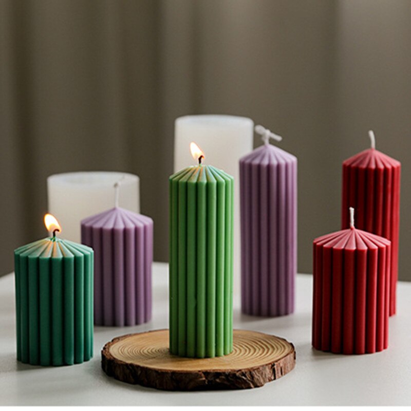Cylindrical Thick Rack Spire Aromatherapy Candle Mold DIY Geometric Shaped Spire Plastic Mold Candle Mold clay molds