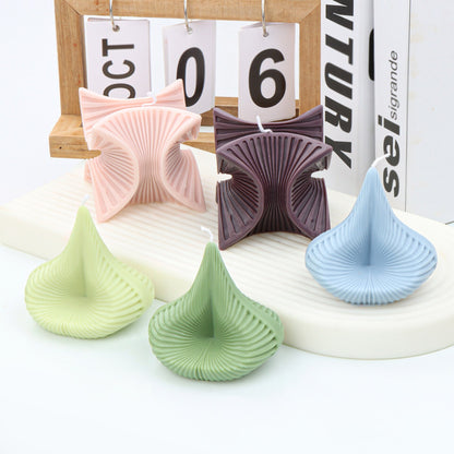 3D Large Stripe pyramid candle silicone mold dancing stripe geometry candle silicone mold soap mold home decoration clay molds