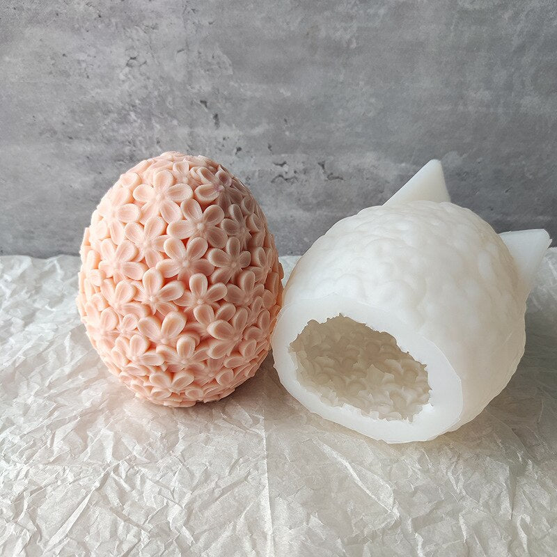 Flower Ball Egg Candle Mold 3D Handmade Decoration Gypsum Aromatherapy Soap Resin Silicone Mould