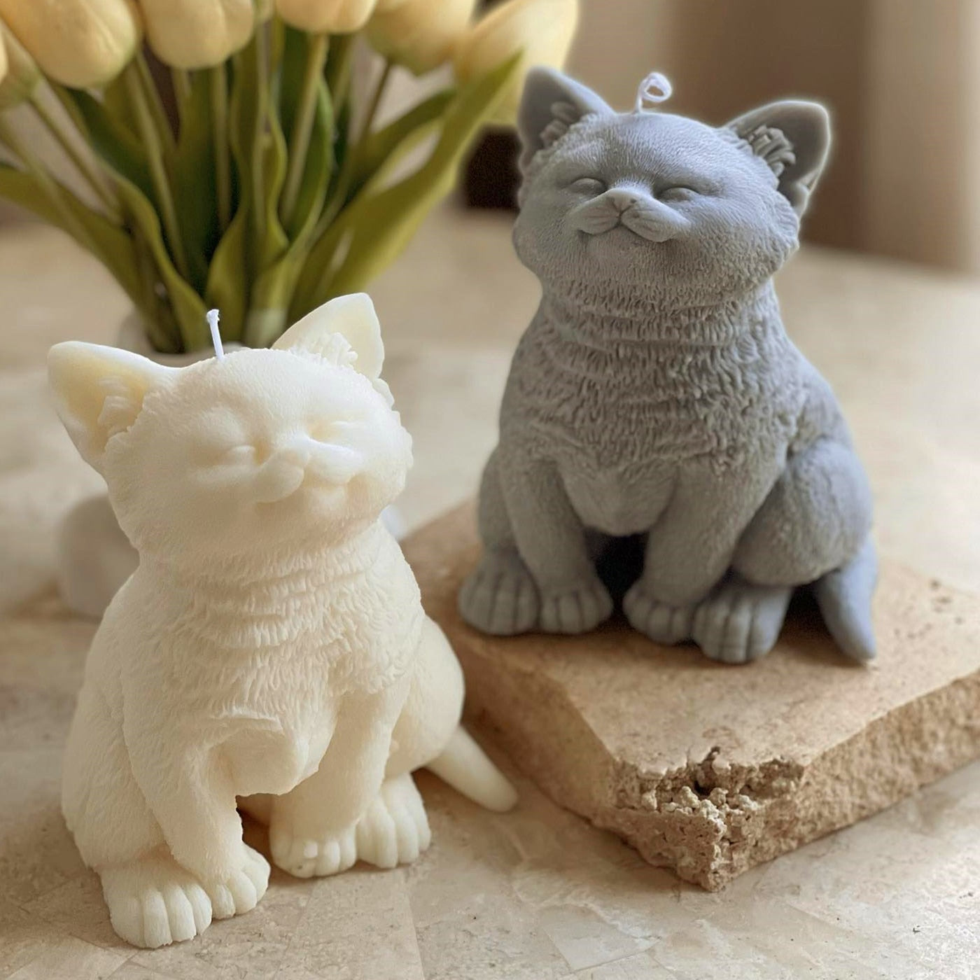 3D большая форма Свеча-кошка, животные, щенки Тедди, соевый воск, силиконовая форма, щенок, собака, любимый, домашний декор, рождественский по