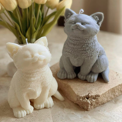 3D большая форма Свеча-кошка, животные, щенки Тедди, соевый воск, силиконовая форма, щенок, собака, любимый, домашний декор, рождественский по