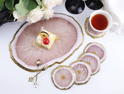 DIY Irregular Tray Coaster Epoxy Resin Mold Fruit Plate Cake Plate Mirror Silicone Mould Home Decoration clay mold