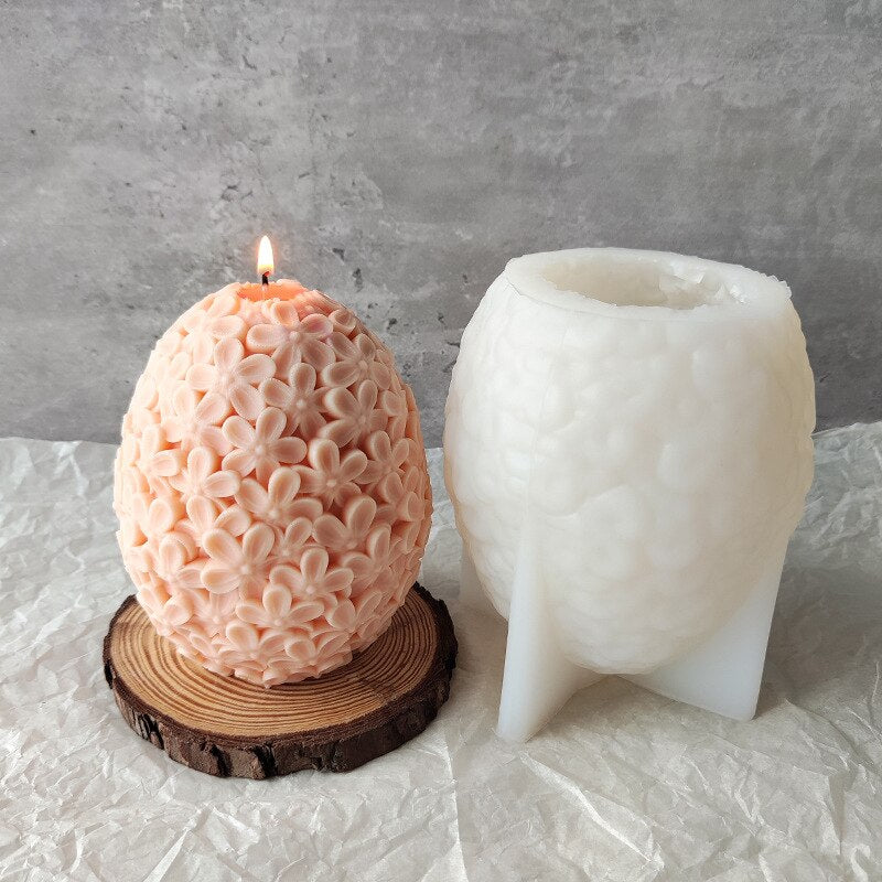 Flower Ball Egg Candle Mold 3D Handmade Decoration Gypsum Aromatherapy Soap Resin Silicone Mould