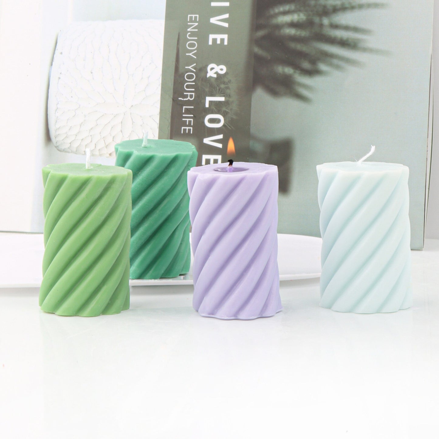 Geometric stripe cylindrical candle mould Rotating stripe candle silicone mould Spiral cylindrical candle silicone mold