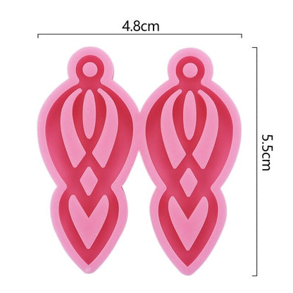 Resin Jewelry Molds Earring Pendant Silicone Molds Tear Drop Hoop Shape Hollow Out Earrings Epoxy Casting Mold For Key Chains