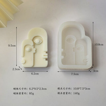 DIY Modern Creative Ceramic Human Face Expression Manual Candle Silicone Mold Aromatherapy Gypsum Decoration Resin Mold