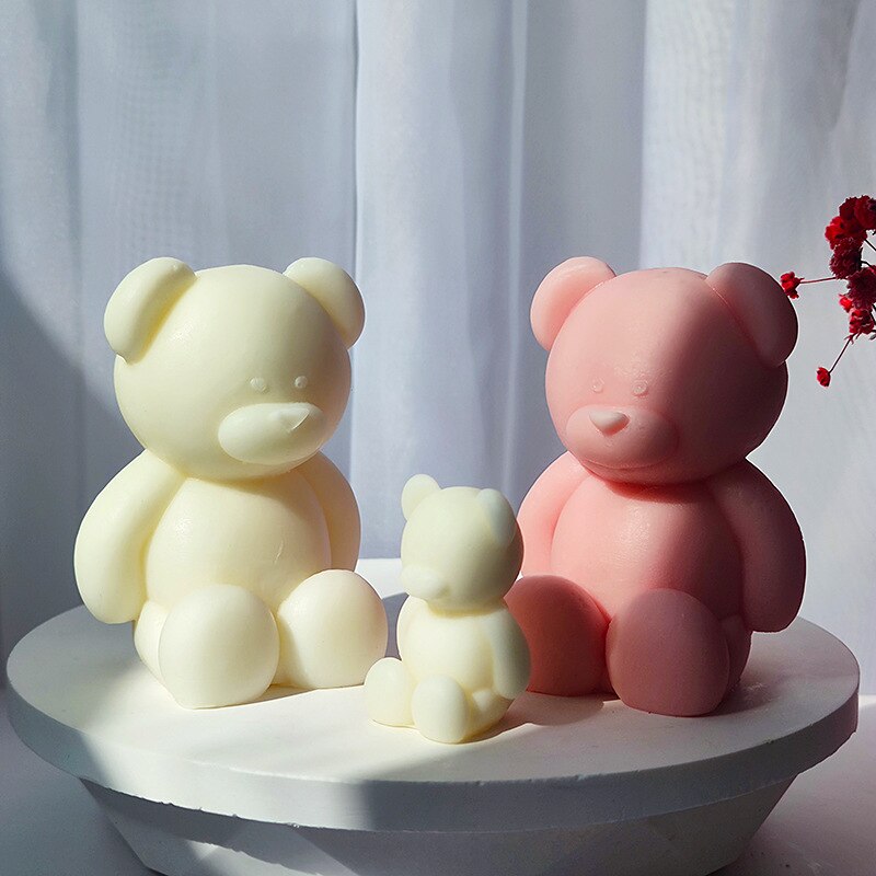 New Bear Body Candle Mold For Handmade Candles Silicon Molds Silicone Crafts Candle Making Supplies Gift Home Decoration