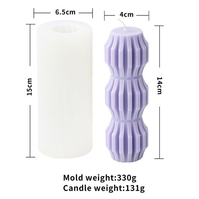 Striped Geometry Candle Silicone Mold for Handmade Chocolate Decoration Gypsum Aromatherapy Soap Resin Candle Silicone Mould