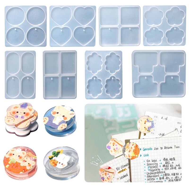 DIY Barrette Silicone Molds Folder UV Epoxy Resin Mold DIY Jewelry Making Binding Clips Paper Hair Accessories Desktop Tools