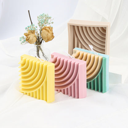 3d Stripe Cube Ripple Bowl Rectangle Candle Silicone Mold Diy Handmade Epoxy Resin Mold Ornament Candle Soap Making Home Decor