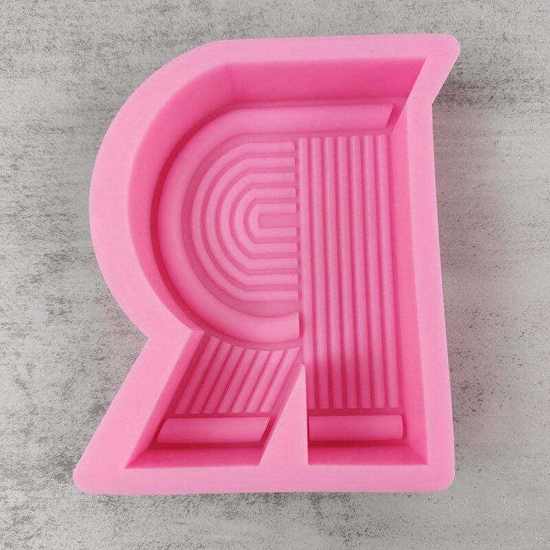 R Shape Letter Candle Silicone Mold Creativity R Home Decoration Resin Silicone Mold Concrete Cement Gypsum Silicone Mold