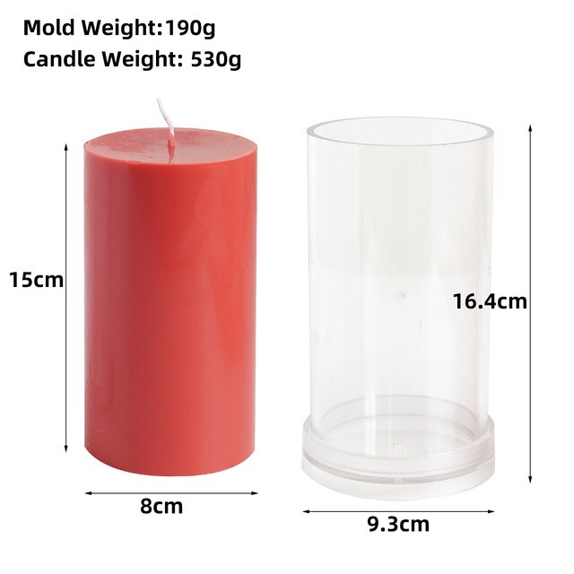 Various 3D Cylindrical Candle Mould Plastics Diy Candle Making Supplies Molds Forms for Candles Mold Jars Moulds acrylic mold