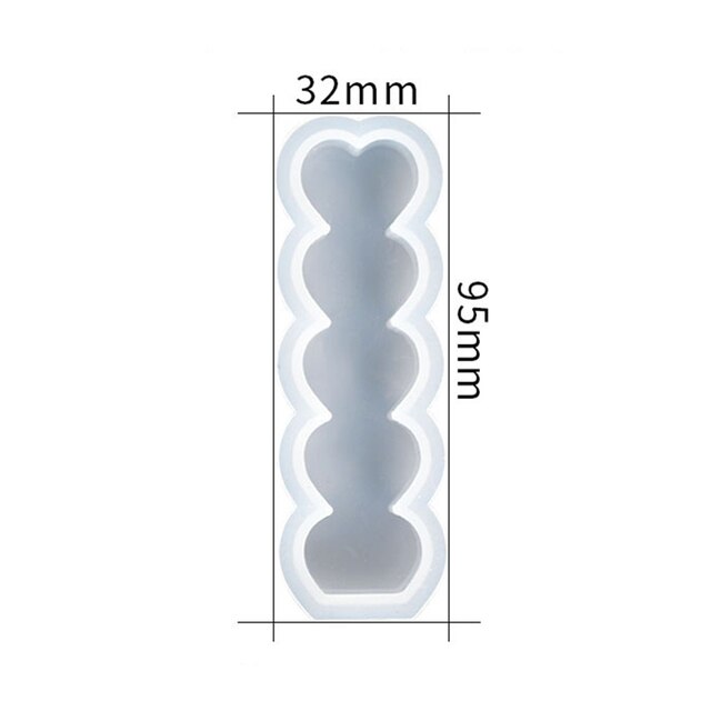 3D 5 Love Heart Silicone Mold DIY Aromatherapy Plaste Candle Mold Home Decor Ornament Handmade Candle Making Resin Molds Wedding