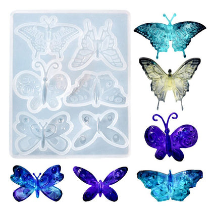 Butterfly Silicone Mold UV Resin Jewelry Liquid Silicone Mold Animal Butterfly Resin Charms Molds DIY Keychain Jewelry Pendant