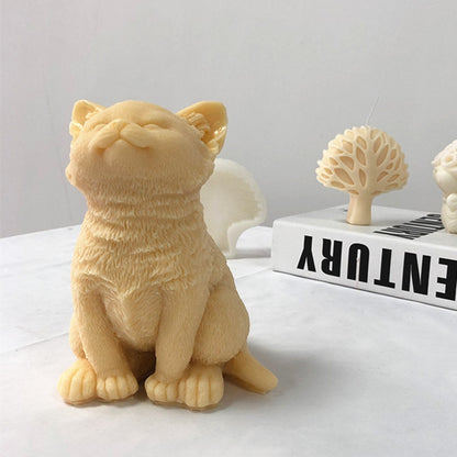 3D большая форма Свеча-кошка, животные, щенки Тедди, соевый воск, силиконовая форма, щенок, собака, любимый, домашний декор, рождественский по