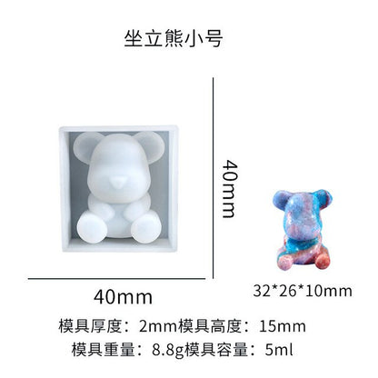 Silicone Bear Shape Mould Animals UV Molds For Resin Jewelry DIY Mold Resin Molds Transparent Making Tool DIY Kids Toy Wedding